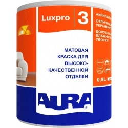 Краска матовая "Aura Luxpro 3" 0,9л для высококачественной отделки