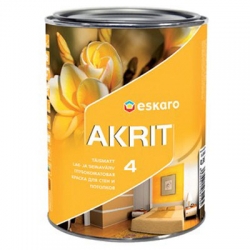 Краска ESKARO AKRIT 4 акрилатная глубокоматовая интерьерная моющаяся 2,85л