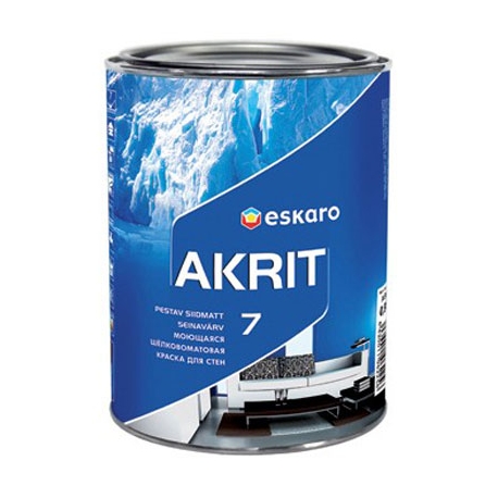 Краска ESKARO AKRIT 7 моющаяся шелково-матовая для стен 2,85л