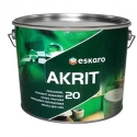Краска Eskaro Akrit 20 2,85л акрилатная интерьерная с высокой устойчивостью к мытью и истиранию